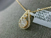 ESTATE .60CT DIAMOND 18K ROSE GOLD CLASSIC CLUSTER FLOWER TEAR DROP LOVE PENDANT