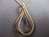 LARGE .36CT DIAMOND 18K ROSE GOLD 3D DOUBLE TEAR DROP LOVE KNOT FLOATING PENDANT