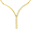 .55CT DIAMOND 14KT YELLOW GOLD 3D ROUND GRADUATING JOURNEY V SHAPE LOVE NECKLACE