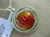 ESTATE LARGE 3.62CT DIAMOND & MULIT COLOR SAPPHIRE 18KT WHITE GOLD GLOBE PENDANT