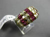 ESTATE 3.35CT ROUND DIAMOND & AAA BAGUETTE RUBY 14KT YELLOW GOLD ENGAGEMENT RING