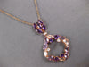 3.51CT DIAMOND & AAA AMETHYST & PINK QUARTZ 14K ROSE GOLD SQUARE ETOILE NECKLACE