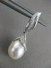 ESTATE LARGE DIAMOND 12MM SOUTH SEA PEARL 14KT WHITE GOLD HANGING EARRINGS #2664