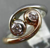 ESTATE .29CT DIAMOND 14KT WHITE & ROSE GOLD ETOILE INFINITY TWO STONE LOVE RING