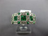 WIDE 1.47CT DIAMOND AAA EMERALD 14K WHITE GOLD ROUND & PRINCESS ANNIVERSARY RING