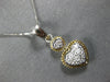 ESTATE .20CT DIAMOND 18KT 2 TONE GOLD DOUBLE HEART LOVE FLOATING PENDANT #27669