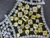 EXTRA LARGE 62.1CT WHITE & FANCY YELLOW DIAMOND 18K 2 TONE GOLD V SHAPE NECKLACE