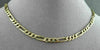 ESTATE LONG & WIDE 14KT YELLOW GOLD ITALIAN FIGARO MENS CHAIN NECKLACE #22065