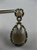 12.94CT WHITE & BLACK DIAMOND & AAA SMOKEY TOPAZ 14KT ROSE GOLD HANGING EARRINGS