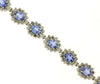 10.55CT DIAMOND & AAA TANZANITE 14KT WHITE GOLD 3D OVAL & ROUND TENNIS BRACELET