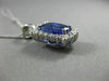 ESTATE LARGE 4.86CT DIAMOND & TANZANITE 14KT WHITE GOLD HALO RECTANGULAR PENDANT