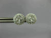 ESTATE .53CT DIAMOND 18KT WHITE GOLD 3D 7MM CLUSTER ROUND HALO STUD EARRINGS