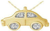 ESTATE 0.01CT DIAMOND 14KT ROSE GOLD 3D TAXI CAP FUN FLOATING PENDANT