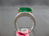 ESTATE EXTRA LARGE 12.61CT DIAMOND & AAA EMERALD 18K 2 TONE GOLD ENGAGEMENT RING