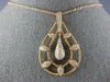 ESTATE LARGE 1.0CT DIAMOND 18KT ROSE GOLD 3D OPEN FILIGREE TEAR DROP FUN PENDANT