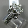ESTATE WIDE .59CT DIAMOND 14KT WHITE GOLD 3D 2 STONE INFINITY FILIGREE LOVE RING