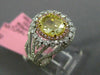 ESTATE 2.27CT MULTI COLOR DIAMOND 18K 2 TONE GOLD 3D OVAL FLOWER ENGAGEMENT RING