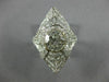EXTRA LARGE 2.61CT OLD MINE DIAMOND 18K WHITE GOLD 3D FILIGREE ENGAGEMENT RING