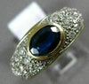 WIDE 1.45CT DIAMOND & AAA OVAL SAPPHIRE 14K YELLOW GOLD 3D BEZEL ENGAGEMENT RING