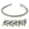 ESTATE 4.0CT DIAMOND 14KT WHITE GOLD 3D CLASSIC SWIRL TENNIS BRACELET