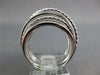 ESTATE WIDE .91CT DIAMOND 18KT WHITE GOLD 3D MULTI ROW CRISS CROSS LOVE RING