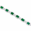 LARGE 13.35CT DIAMOND & AAA EMERALD 18KT WHITE GOLD ROUND & EMERALD CUT BRACELET