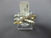 ESTATE WIDE .87CT DIAMOND 18KT WHITE & YELLOW GOLD 3 ROW CRISS CROSS X LOVE RING