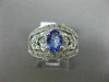 WIDE 1.05CT DIAMOND & AAA TANZANIITE 14KT WHITE GOLD 3D FILIGREE ENGAGEMENT RING