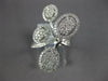 ESTATE LARGE .75CT DIAMOND 14KT WHITE GOLD CLUSTER HALO CRISS CROSS FLOWER RING