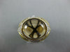 LARGE 1.58CT DIAMOND & AAA CABOCHON SMOKY TOPAZ 18KT YELLOW GOLD FLOWER FUN RING