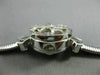 ANTIQUE .15CT OLD MINE DIAMOND 14KT WHITE GOLD 3D FLOWER WATCH BRACELET #2059