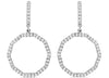 ESTATE .90CT DIAMOND 14KT WHITE GOLD 3D OCTAGON CIRCLE OF LIFE HANGING EARRINGS