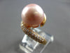 LARGE .48CT DIAMOND & AAA PINK SOUTH SEA PEARL 18KT ROSE GOLD LOVE KNOT FUN RING