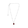 LARGE 4.10CT DIAMOND & AAA RUBY 18KT WHITE GOLD PEAR SHAPE BY THE YARD NECKLACE