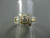 ESTATE WIDE .70CT SQUARE BEZEL DIAMOND 14KT W&Y GOLD ENGAGEMENT RING #18676
