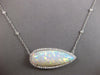 EXTRA LARGE 22.86CT DIAMOND & AAA AUSTRALIAN OPAL 14KT WHITE GOLD LOVE NECKLACE