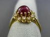 ESTATE 3.26CT DIAMOND & AAA RUBY 18KT YELLOW GOLD 3D HANDCRAFTED FLOWER FUN RING