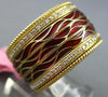 WIDE .45CT DIAMOND & RED ENAMEL 18KT YELLOW GOLD ETERNITY COMFORT FIT FUN RING