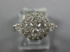 ESTATE 0.85CT DIAMOND 18KT WHITE GOLD 3D ROUND CLUSTER HALO FLOWER LOVE RING