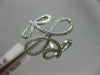 ESTATE LARGE .42CT ROUND DIAMOND 14KT WHITE GOLD 3D INFINITY MULTI LEAF FUN RING