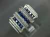 LARGE 1.62CT DIAMOND & AAA SAPPHIRE 18KT WHITE GOLD PRINCESS & ROUND RING #2136