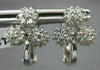 ESTATE LARGE .72CT DIAMOND 14K WHITE GOLD FLOWER CLUSTER CLIP ON EARRINGS #11499