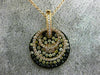 LARGE 1.87CT FANCY COLOR DIAMOND 18KT ROSE & BLACK GOLD 3D PAVE CIRCULAR PENDANT