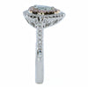 LARGE 1.68CT BLUE PINK & WHITE DIAMOND 18KT WHITE & ROSE GOLD 3D PEAR SHAPE RING