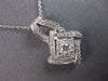 ESTATE .51CT DIAMOND 14KT WHITE GOLD 3D ROUND CLUSTER SQUARE FLOATING PENDANT