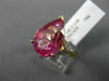 5.04CT DIAMOND & AAA PEAR SHAPE PINK TOPAZ 14KT YELLOW GOLD 3D ENGAGEMENT RING