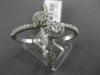 ESTATE LARGE .57CT DIAMOND 18K WHITE GOLD 3D CRISS CROSS DOUBLE FLOWER LOVE RING