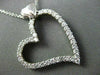 ESTATE LARGE .97CT DIAMOND 14KT WHITE GOLD FLOATING OPEN HEART PENDANT #19949