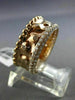 ESTATE 1.05CT DIAMOND 18KT ROSE GOLD PAVE ETOILE HAMMERED MILGRAIN ETERNITY RING
