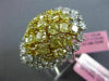 ESTATE EXTRA LARGE 7.41CT WHITE & INTENSE YELLOW DIAMOND 18K 2 TONE GOLD 3D RING